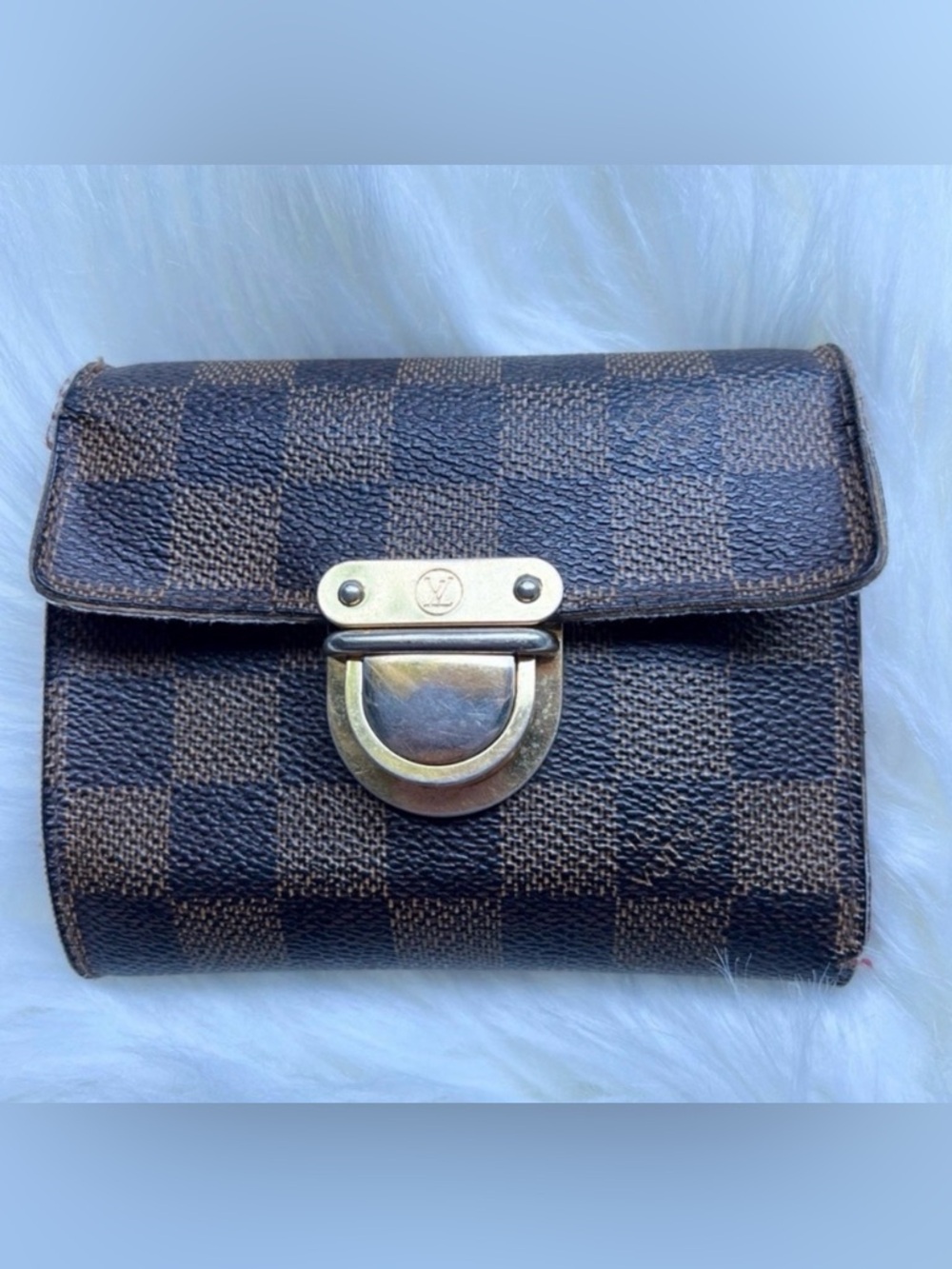 Louis Vuitton Trifold Wallet Koala Damier Brown Gold Hardware TN0190 LV Classic